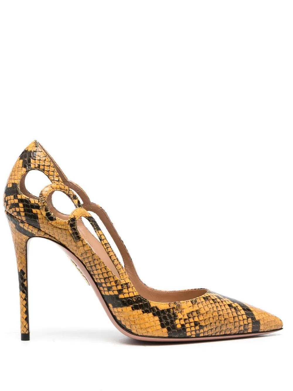 AQUAZZURA FENIX 105MM SNAKESKIN-EFFECT PUMPS