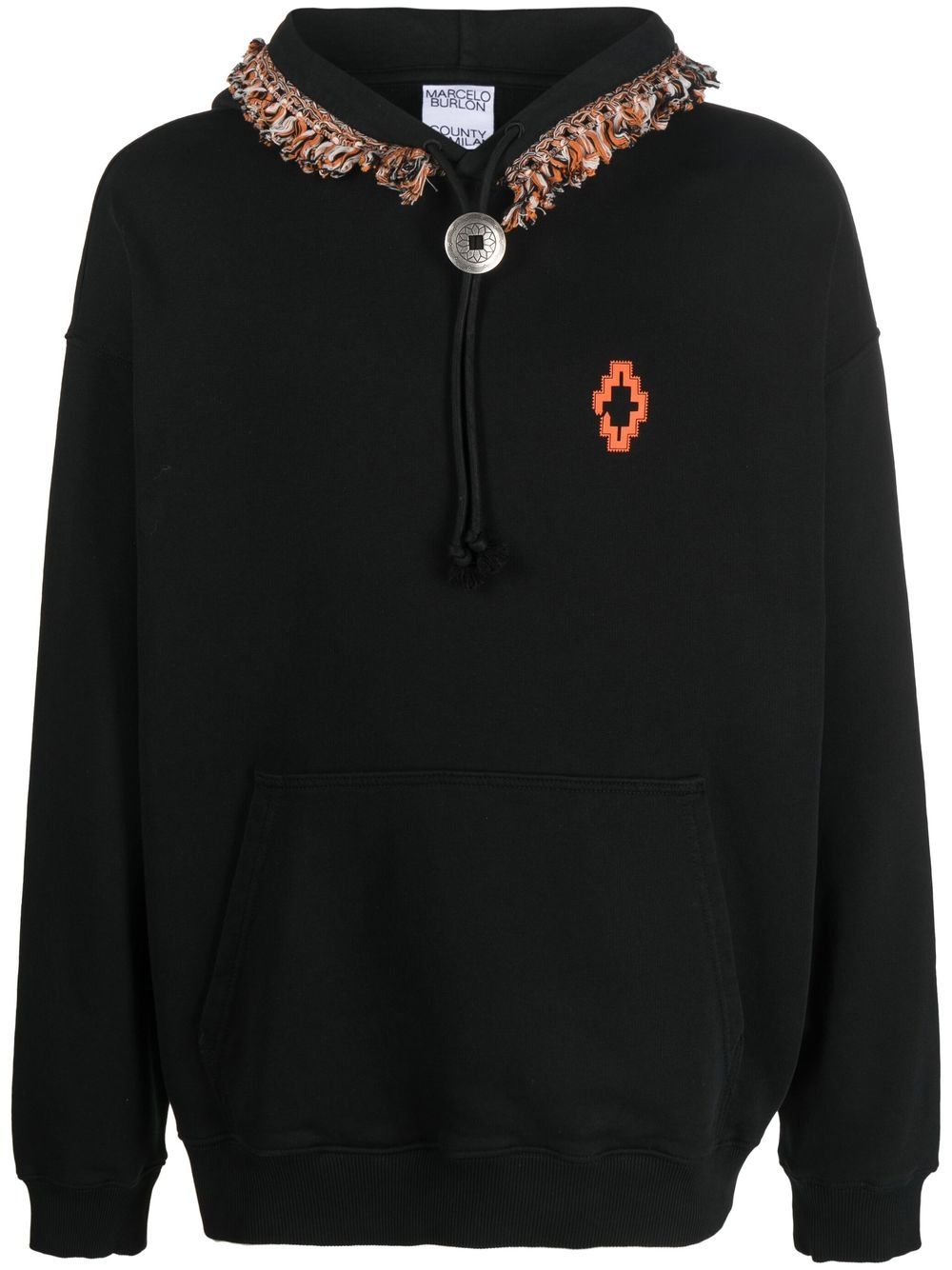 

Marcelo Burlon County of Milan hoodie con ribete de flecos - Negro