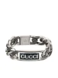 Gucci logo plaque link bracelet - Silver