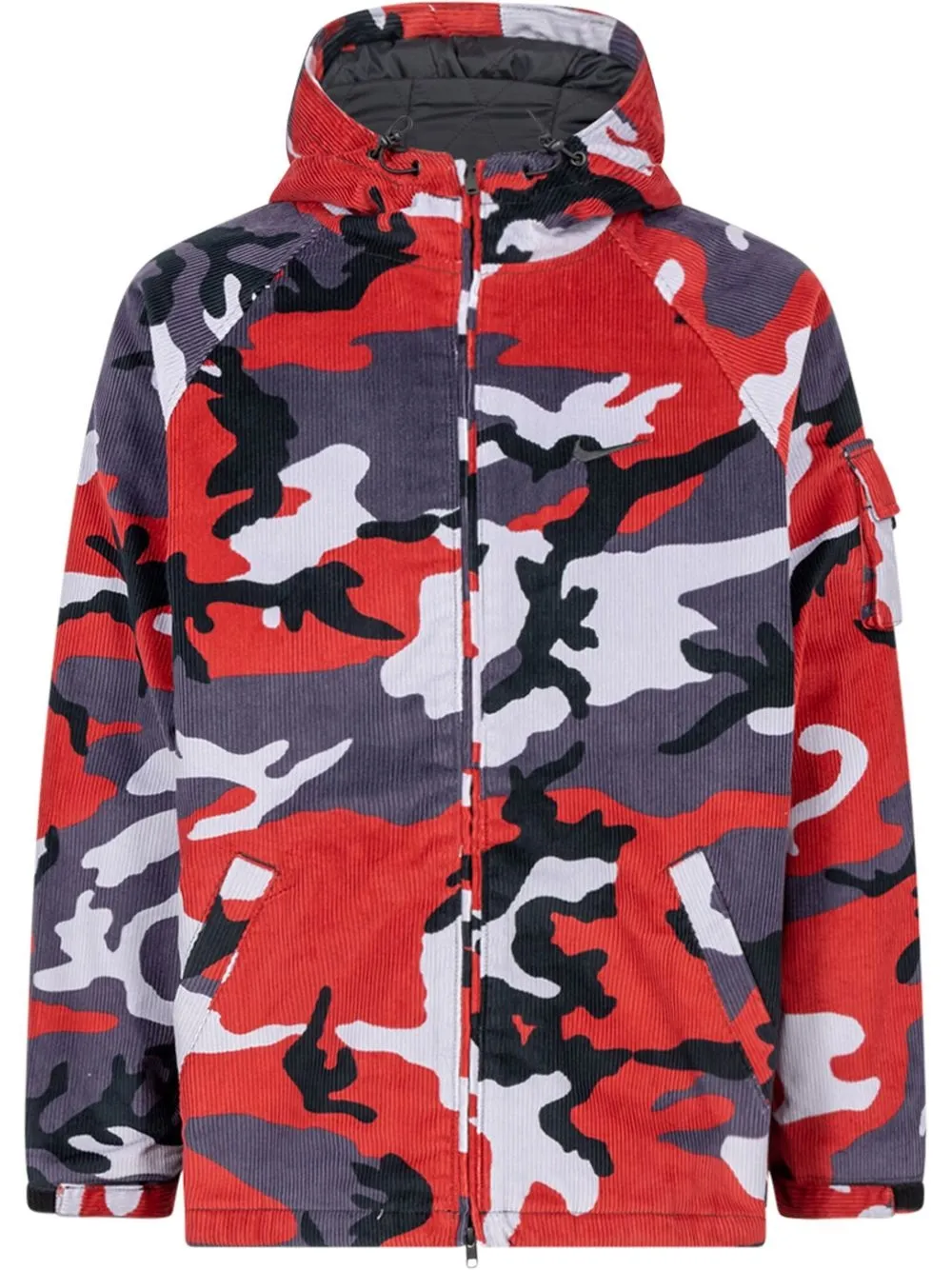 Supreme Nike Arc Corduroy Hooded Jacket Red Camo