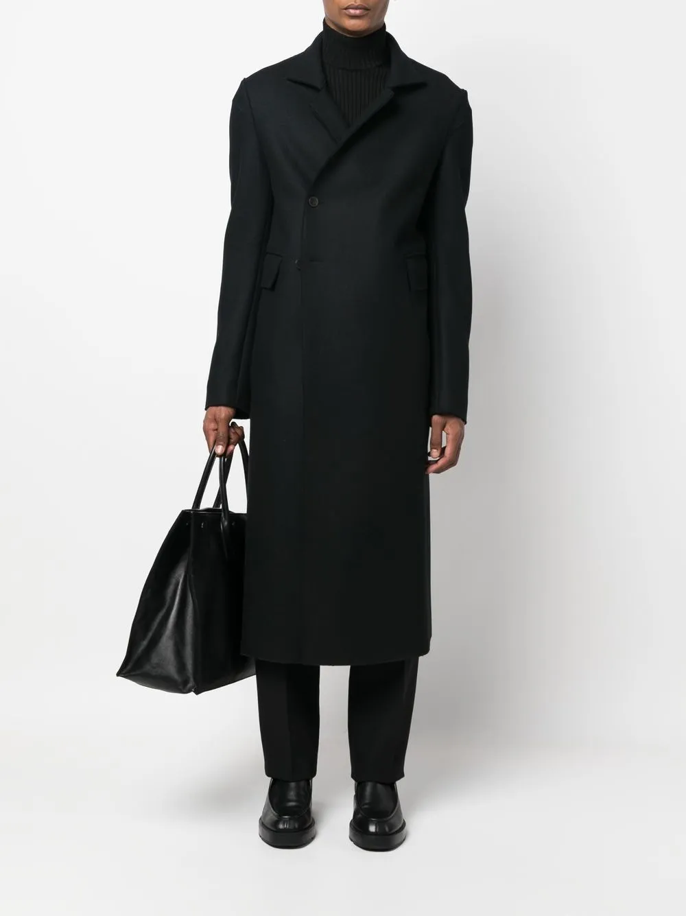 

SAPIO buttoned wool coat - Black