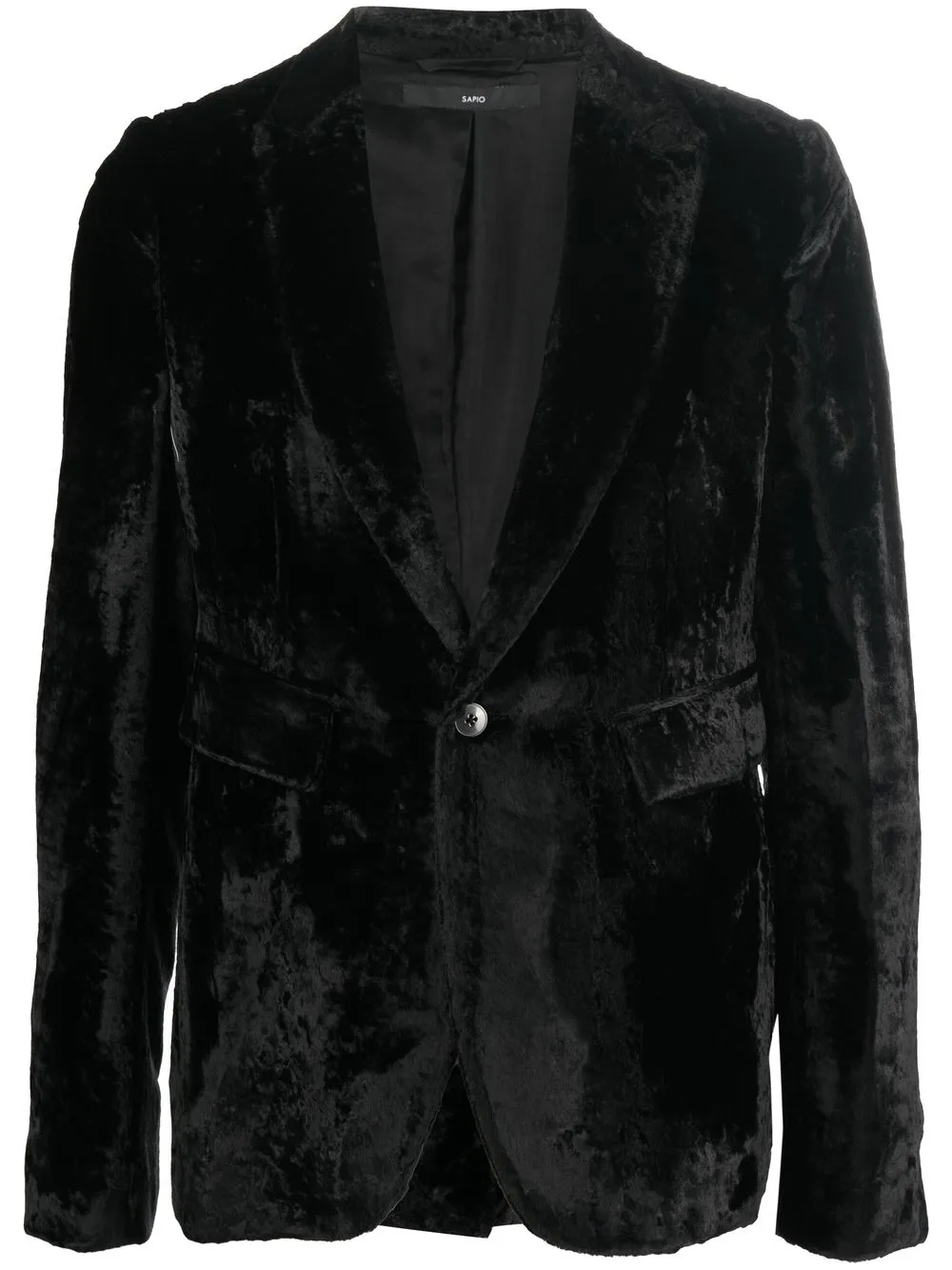 

SAPIO velvet single-breasted blazer - Black