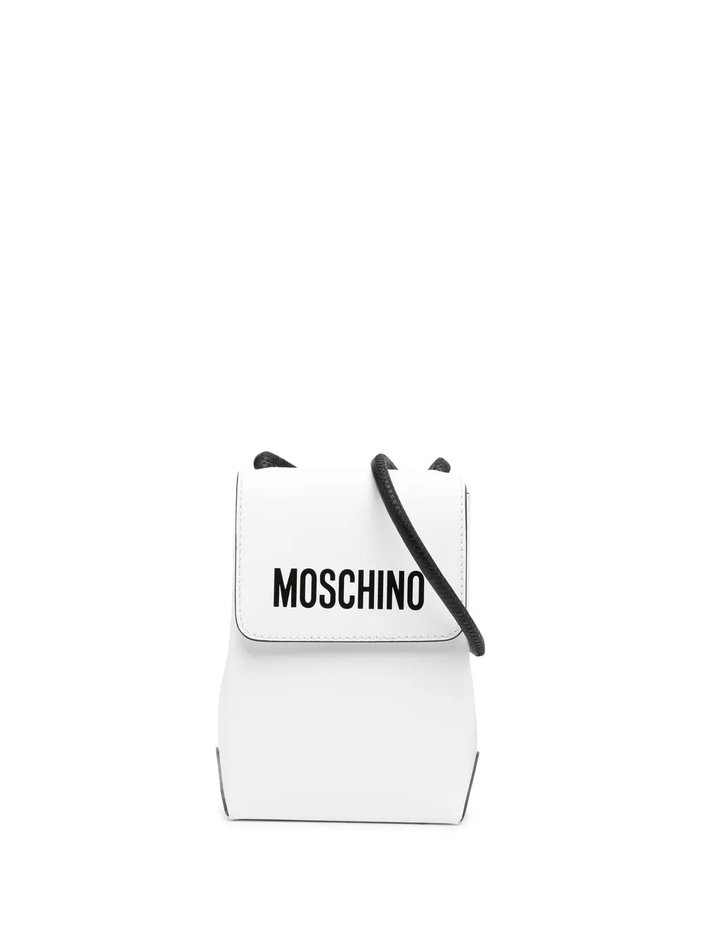 

Moschino bolsa crossbody con logo estampado - Blanco