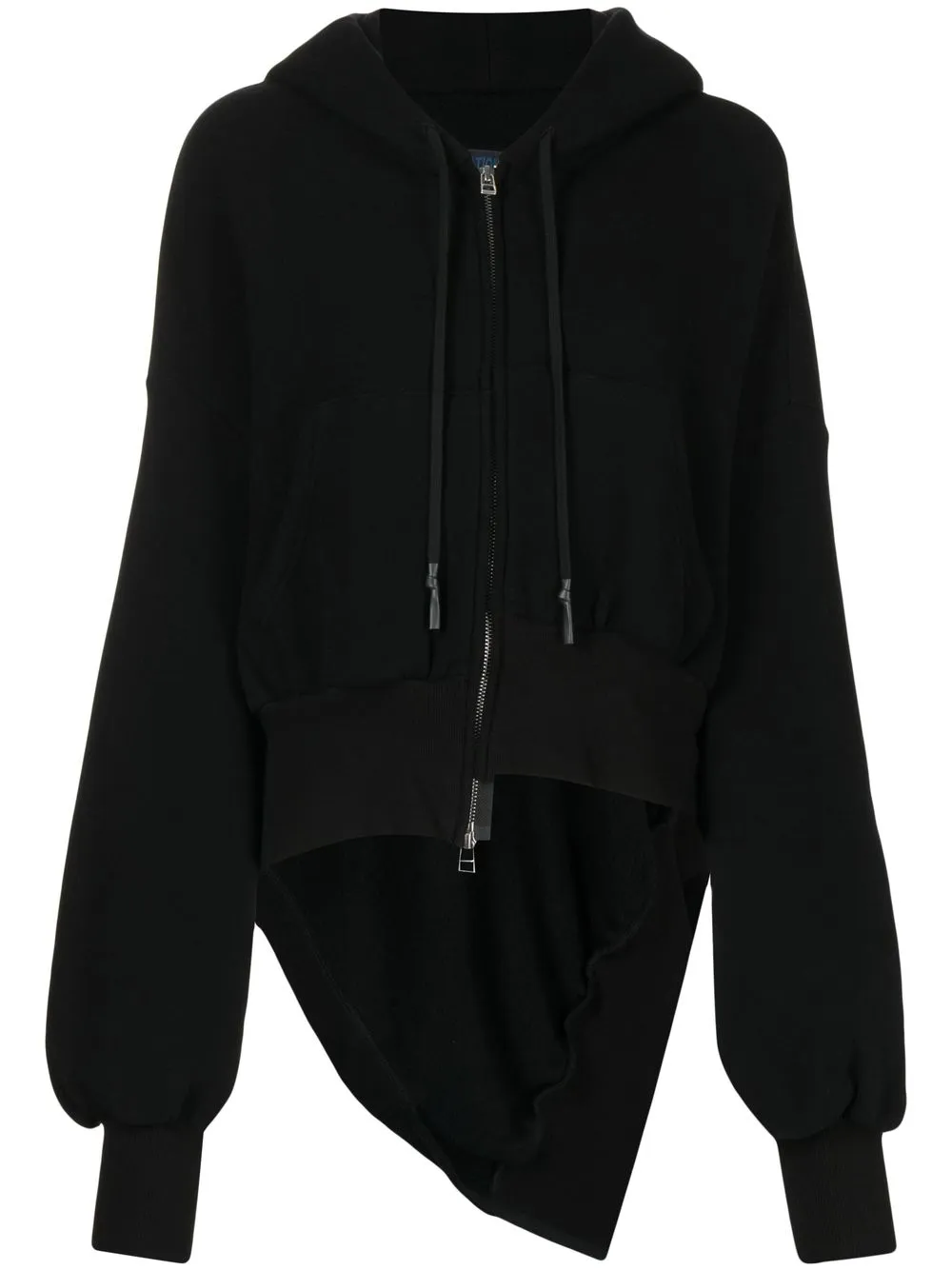 Yohji Yamamoto Long-sleeve Zip-up Hoodie In Black