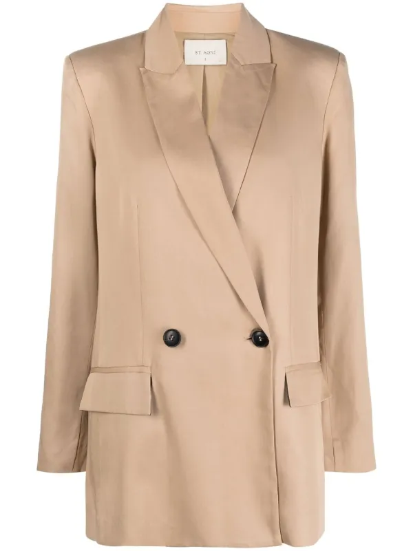 St. Agni Double-breasted Blazer in Neutrals
