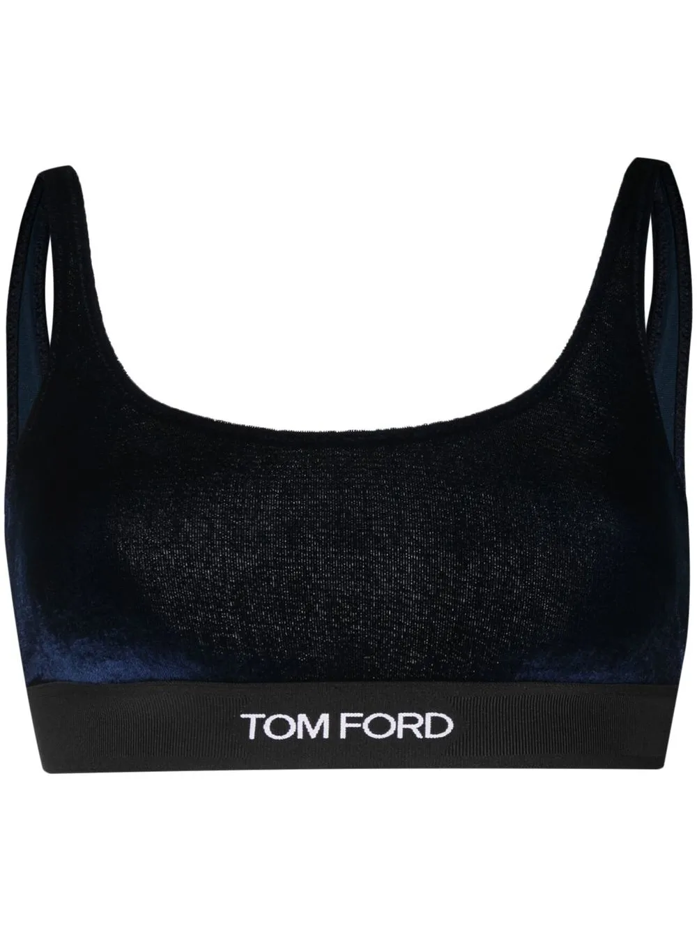 

TOM FORD logo-band low-back bra - Blue