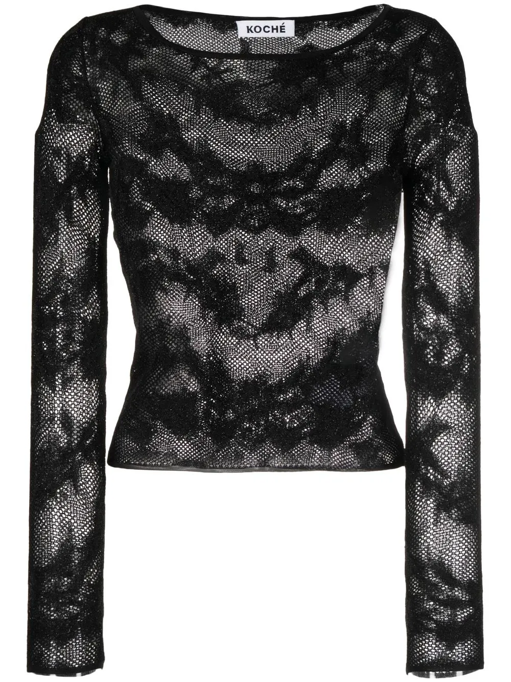 

Koché open-knit long-sleeve top - Black