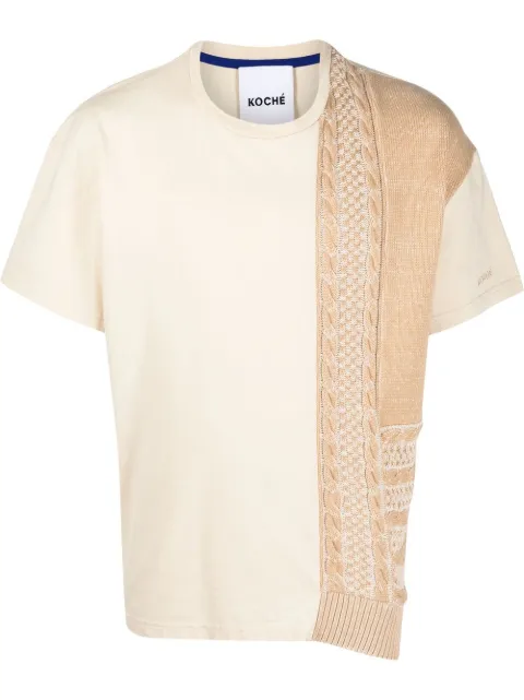 Koché knitted-panel cotton T-shirt 