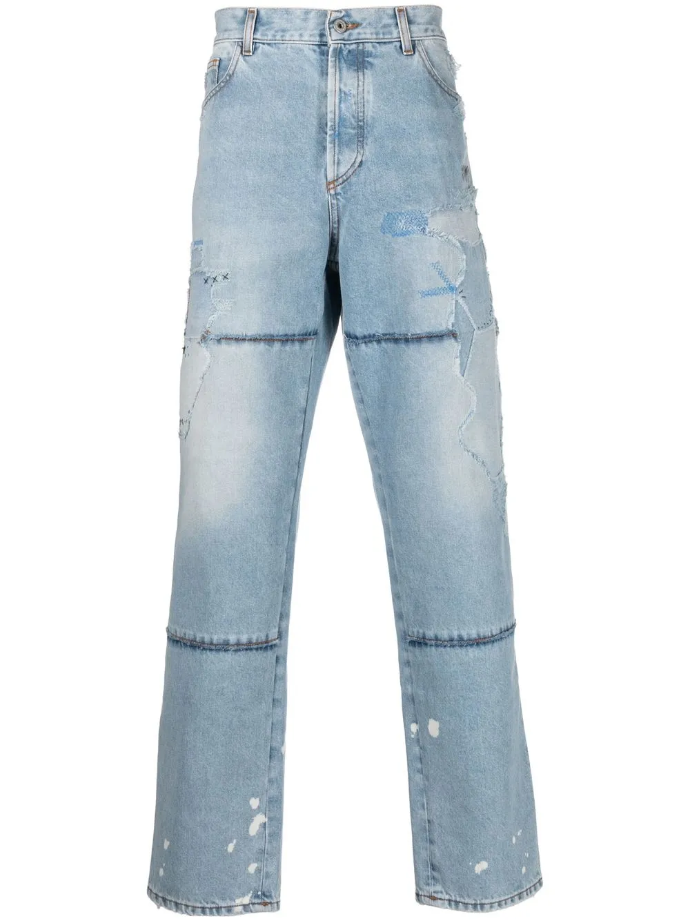 

Marcelo Burlon County of Milan distressed patchwork jeans - Blue