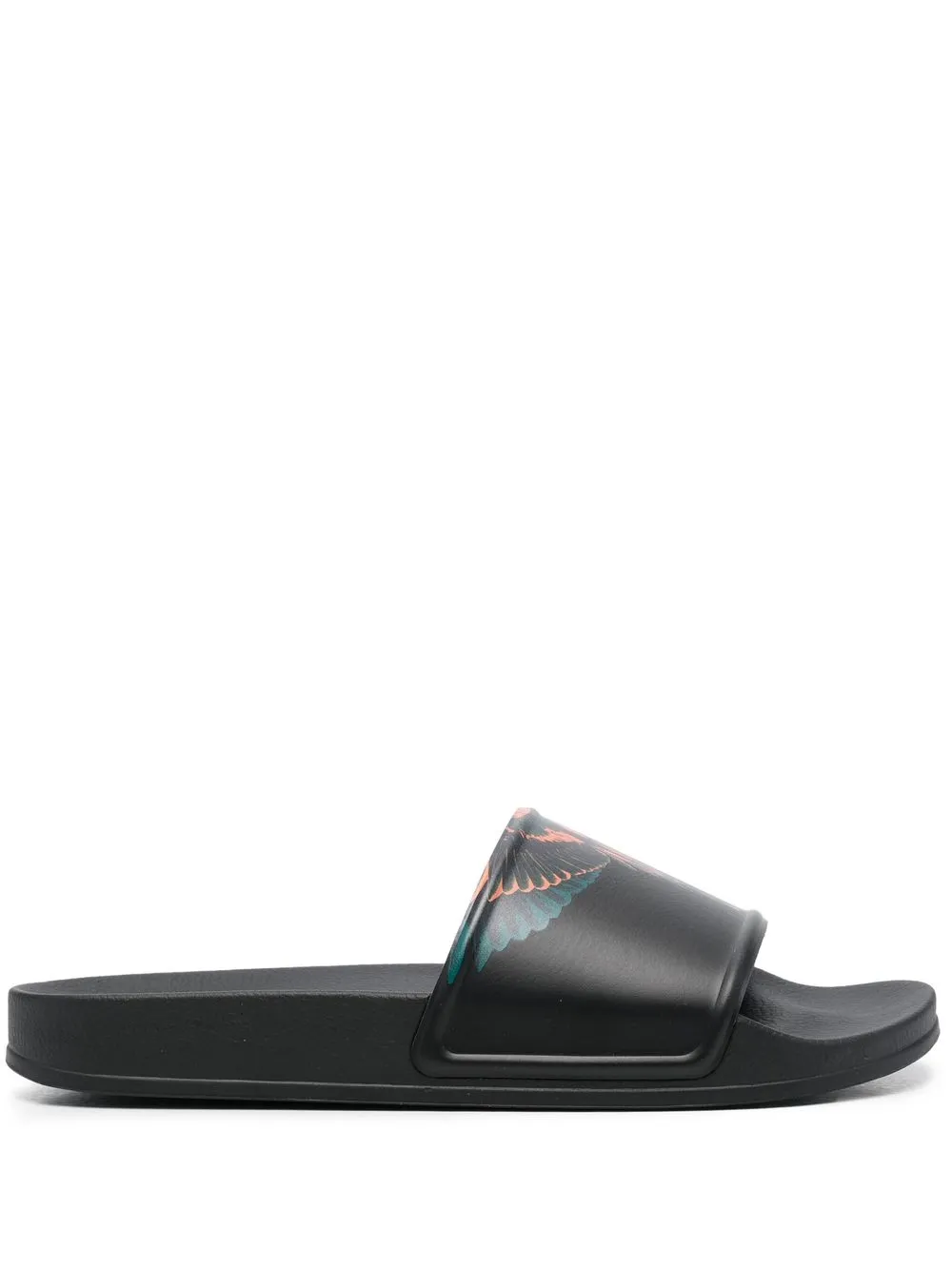 

Marcelo Burlon County of Milan flip flops con plumas estampado - Negro