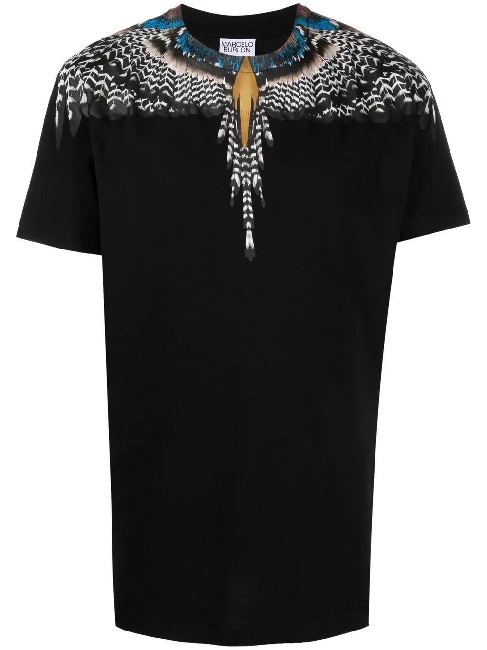 

Marcelo Burlon County of Milan playera con estampado de plumas - Negro