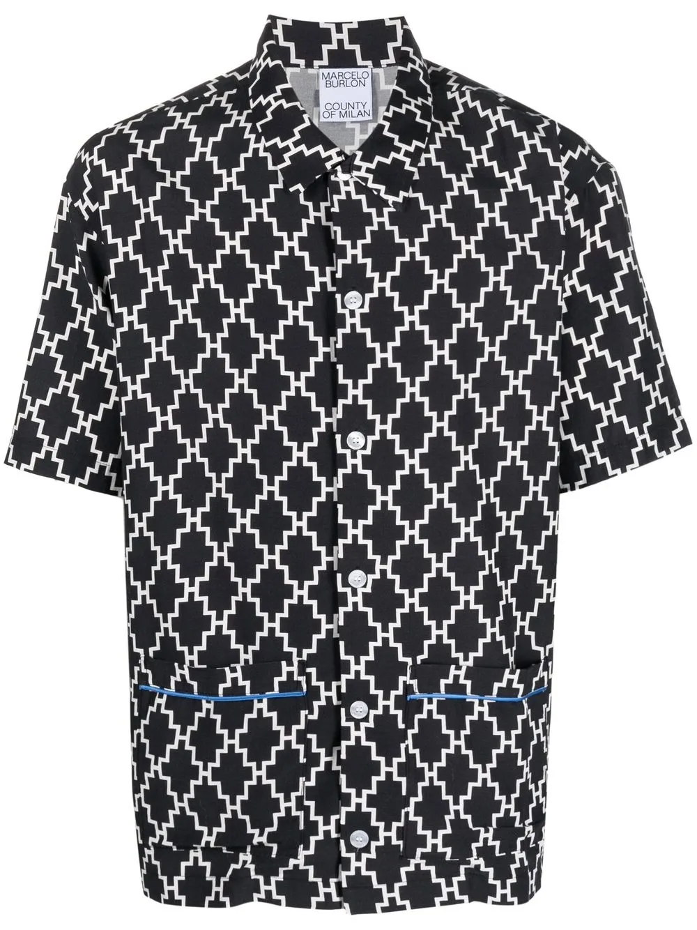 

Marcelo Burlon County of Milan camisa manga corta con logo estampado - Negro