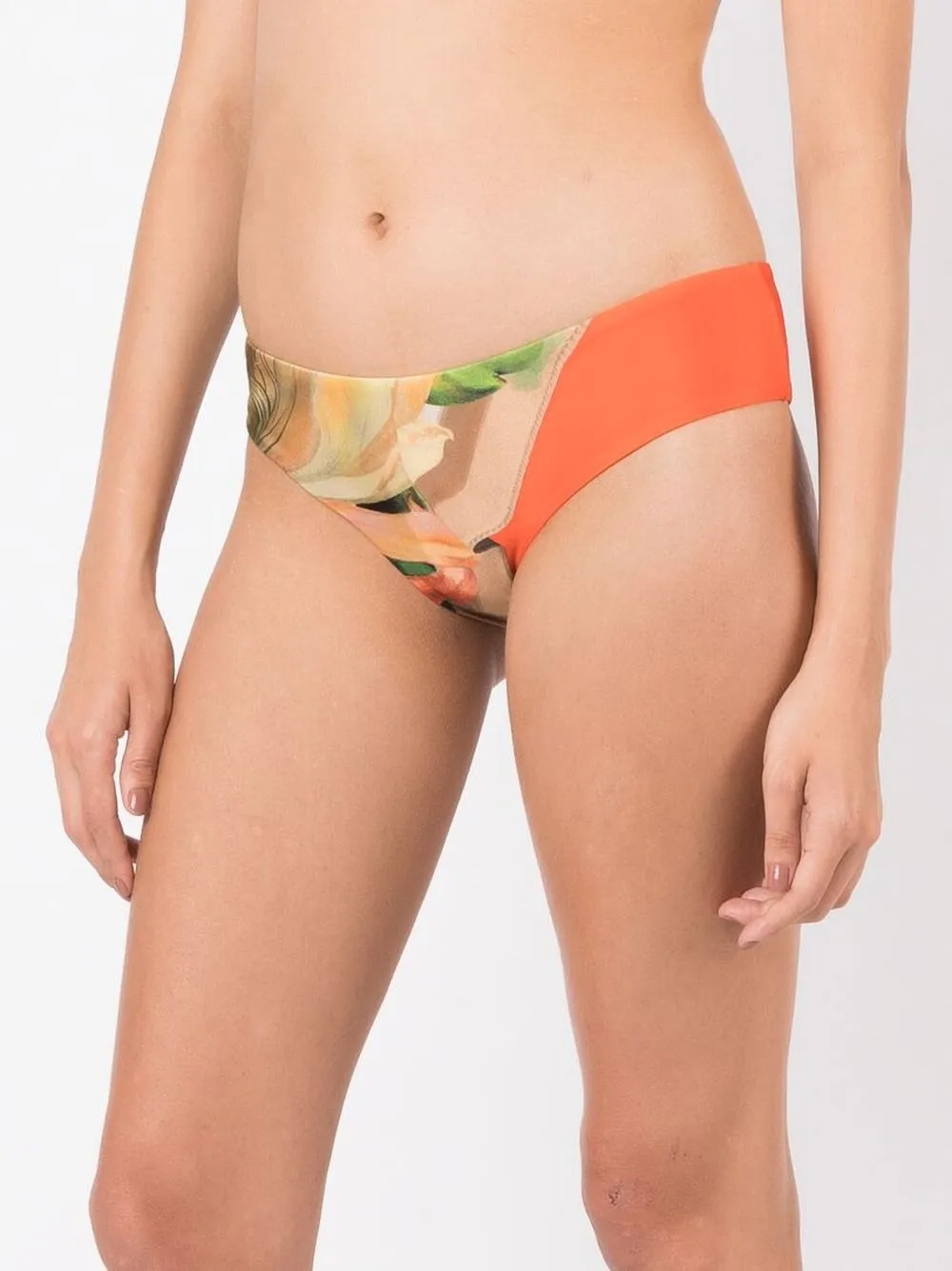 Lenny Niemeyer Floral-print Bikini Bottoms In Orange