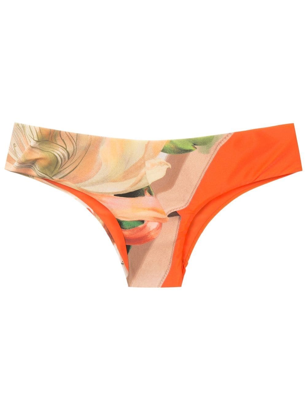 Lenny Niemeyer Floral-print Bikini Bottoms In Orange
