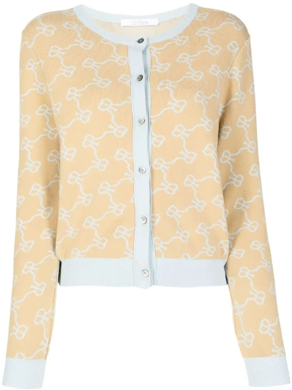 Rokh monogram-print Knitted Cardigan - Farfetch