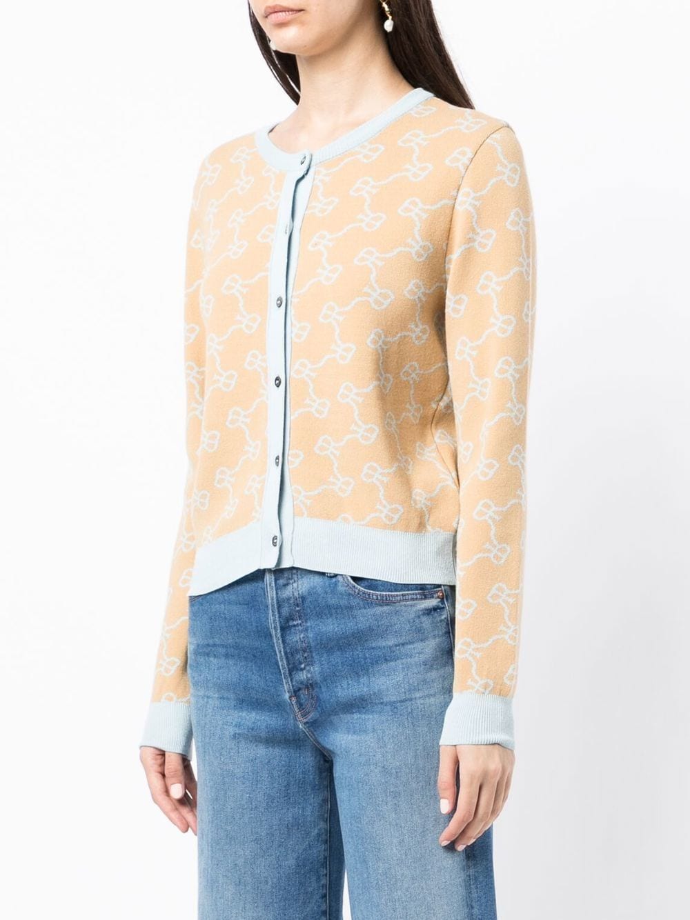 Rokh monogram-print Knitted Cardigan - Farfetch