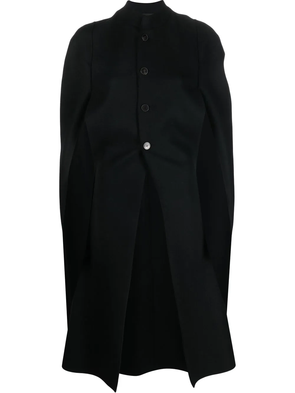 

SAPIO cape-sleeve single breasted coat - Black