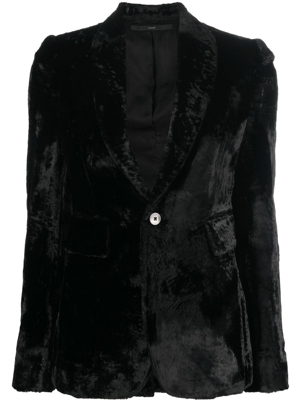 SAPIO single-breasted velvet blazer - Black