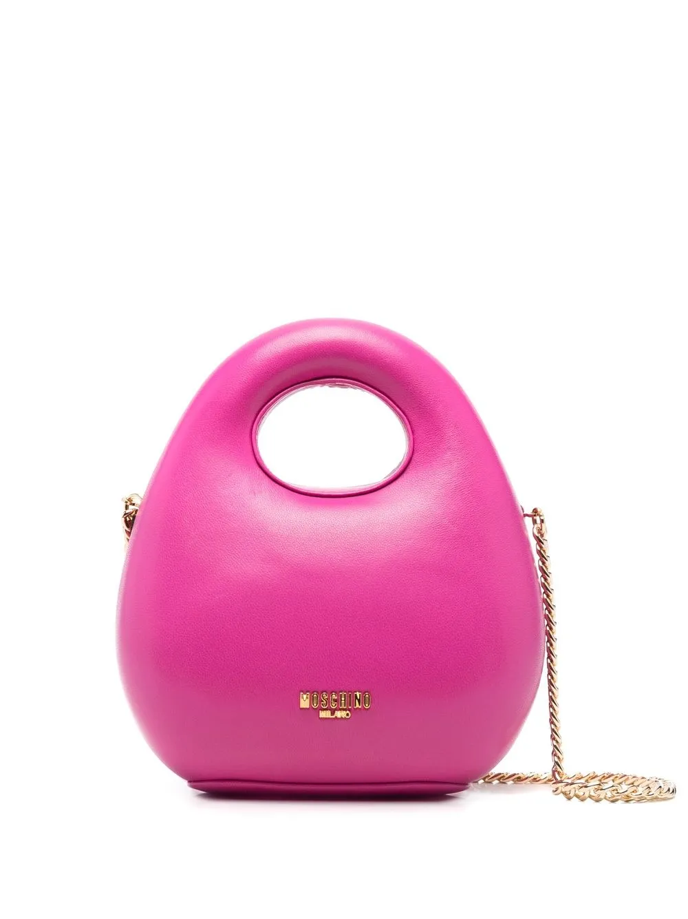 

Moschino bolsa satchel con diseño curvo - Rosado