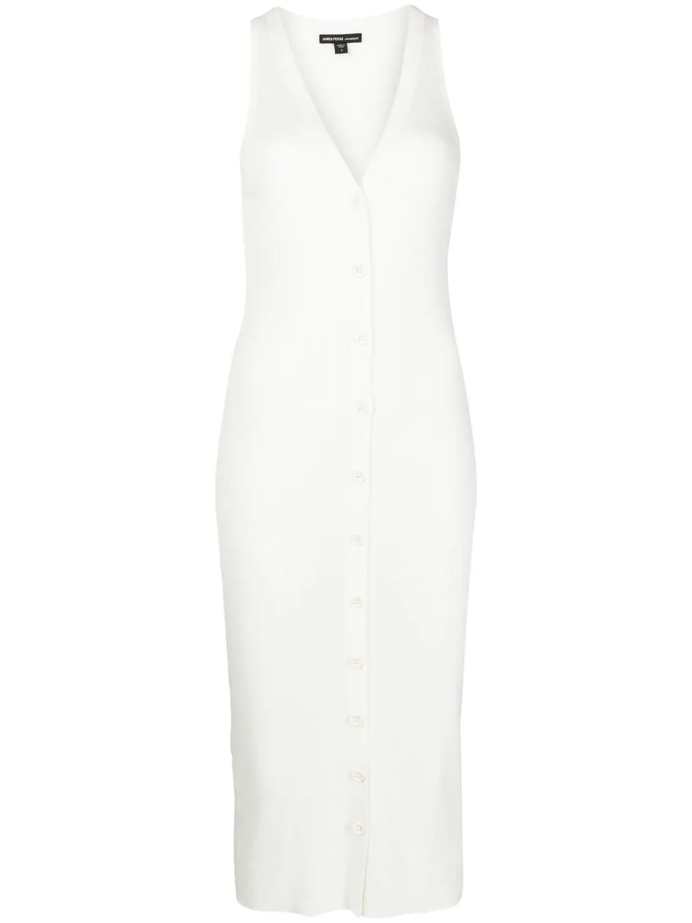 

James Perse vestido sin mangas con botones - Blanco