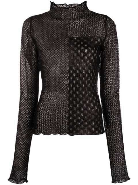 Versace Jeans Couture open-knit roll-neck jumper