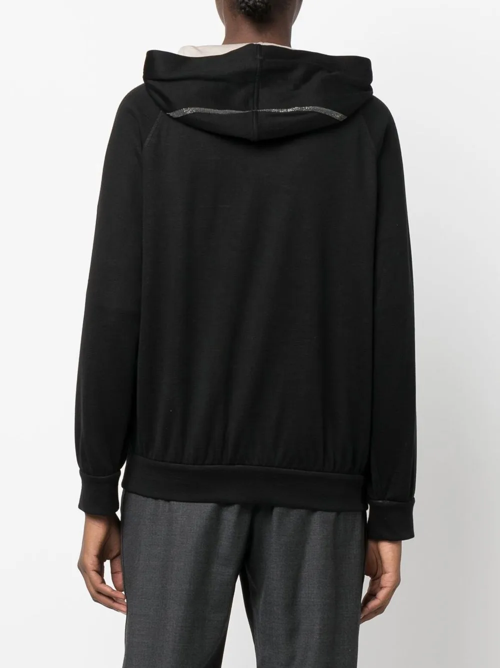 Bead-Detail Hooded Jacket