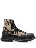 Alexander McQueen Graffiti Tread canvas boots - Brown