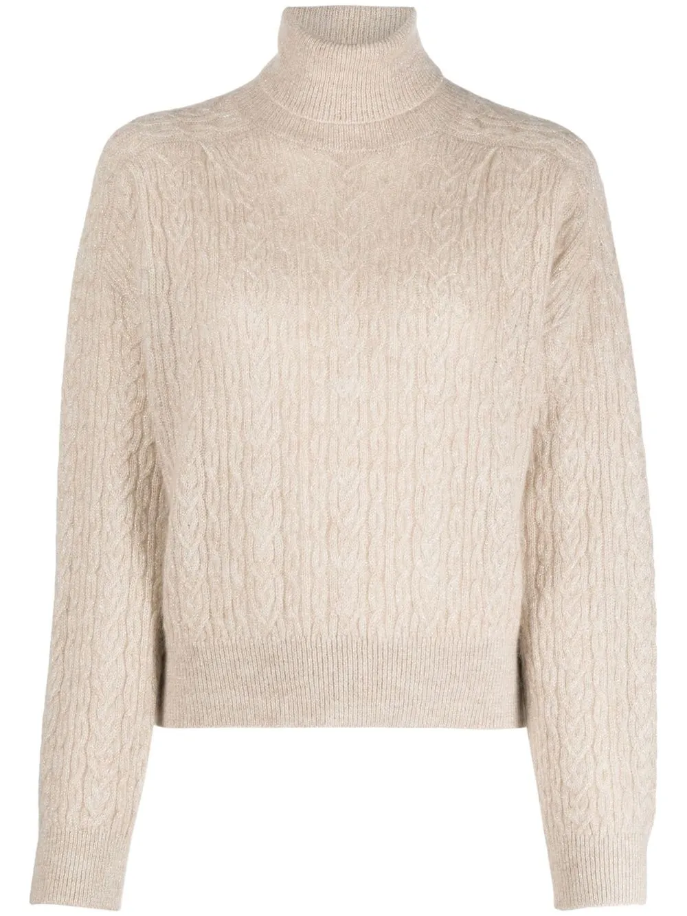 

Brunello Cucinelli cable-knit roll neck sweater - Neutrals