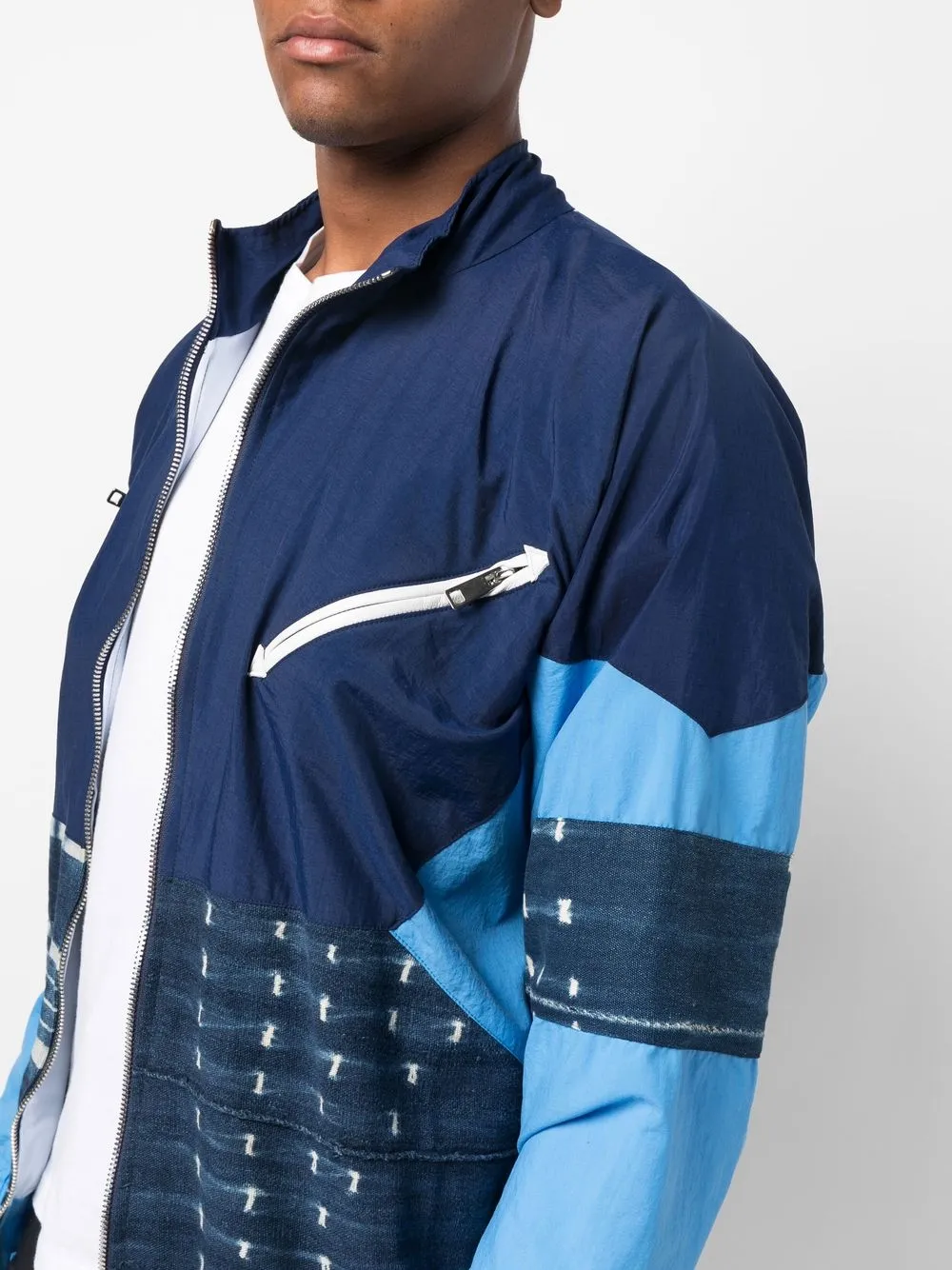United Rivers Patchwork Zipped Jacket In Blue