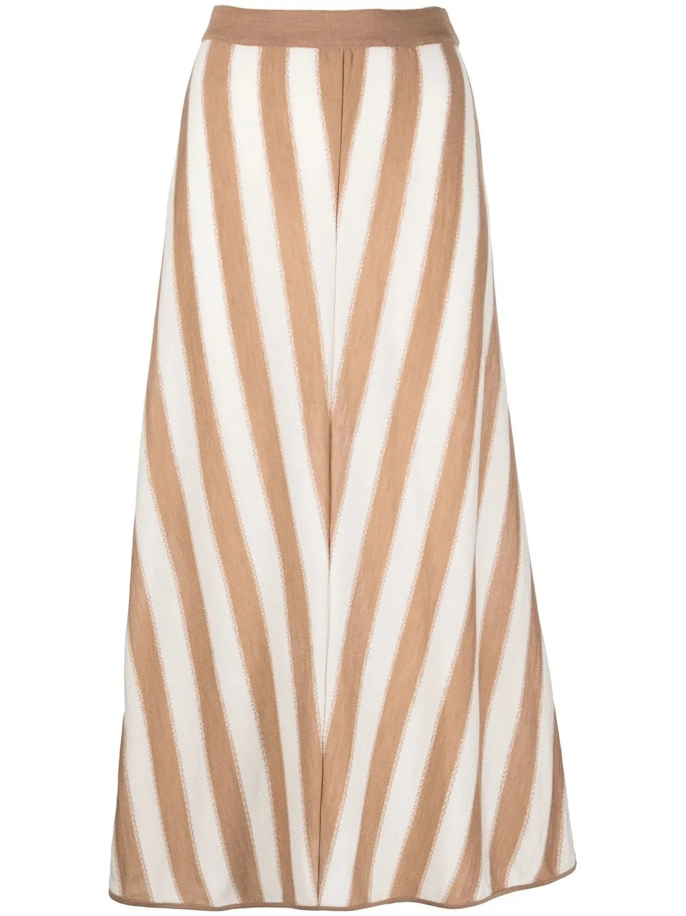 

Rochas stripe-print midi-skirt - Neutrals