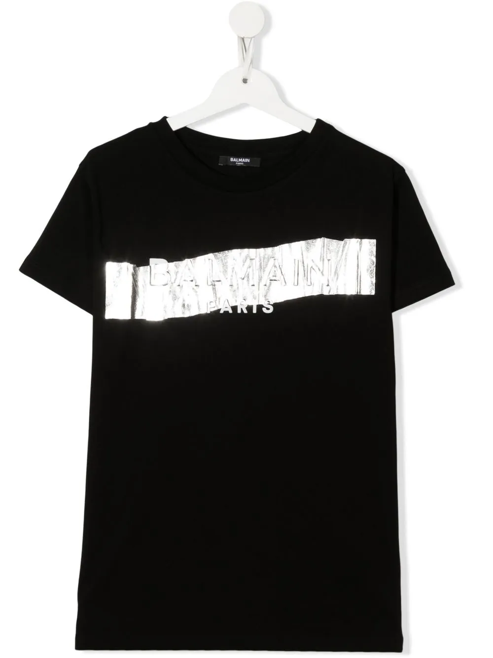 

Balmain Kids playera con detalle metalizado - Negro