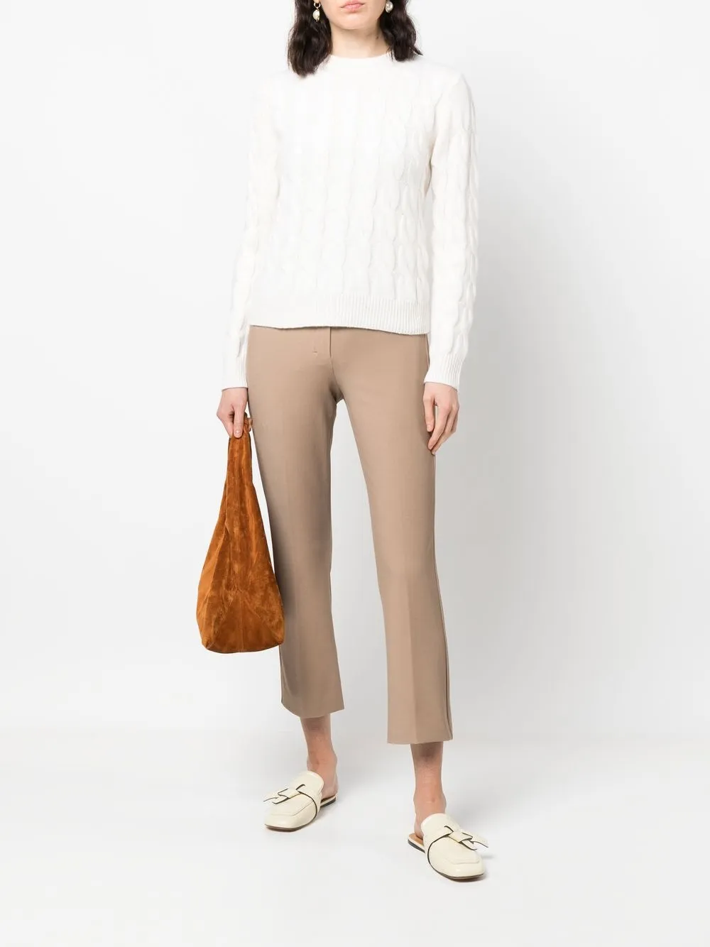 Max Mara Cropped broek - Bruin