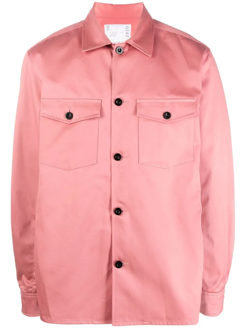 

sacai contrast-panel cotton shirt - Pink