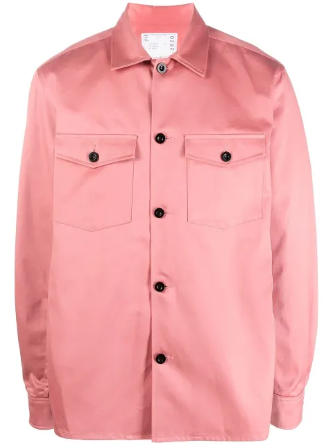 sacai contrast-panel cotton shirt