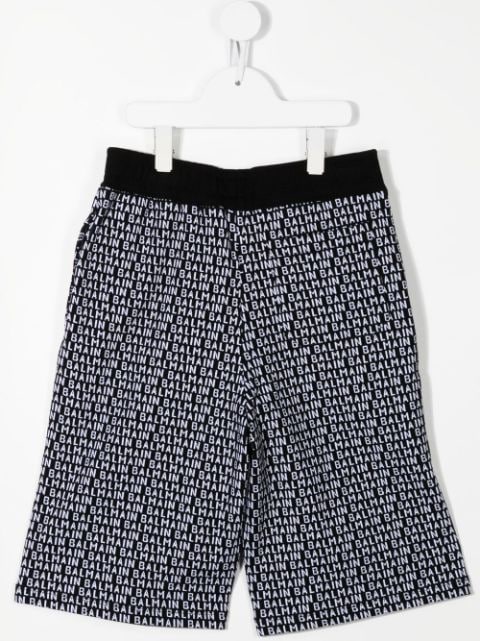 intarsia-knit logo shorts