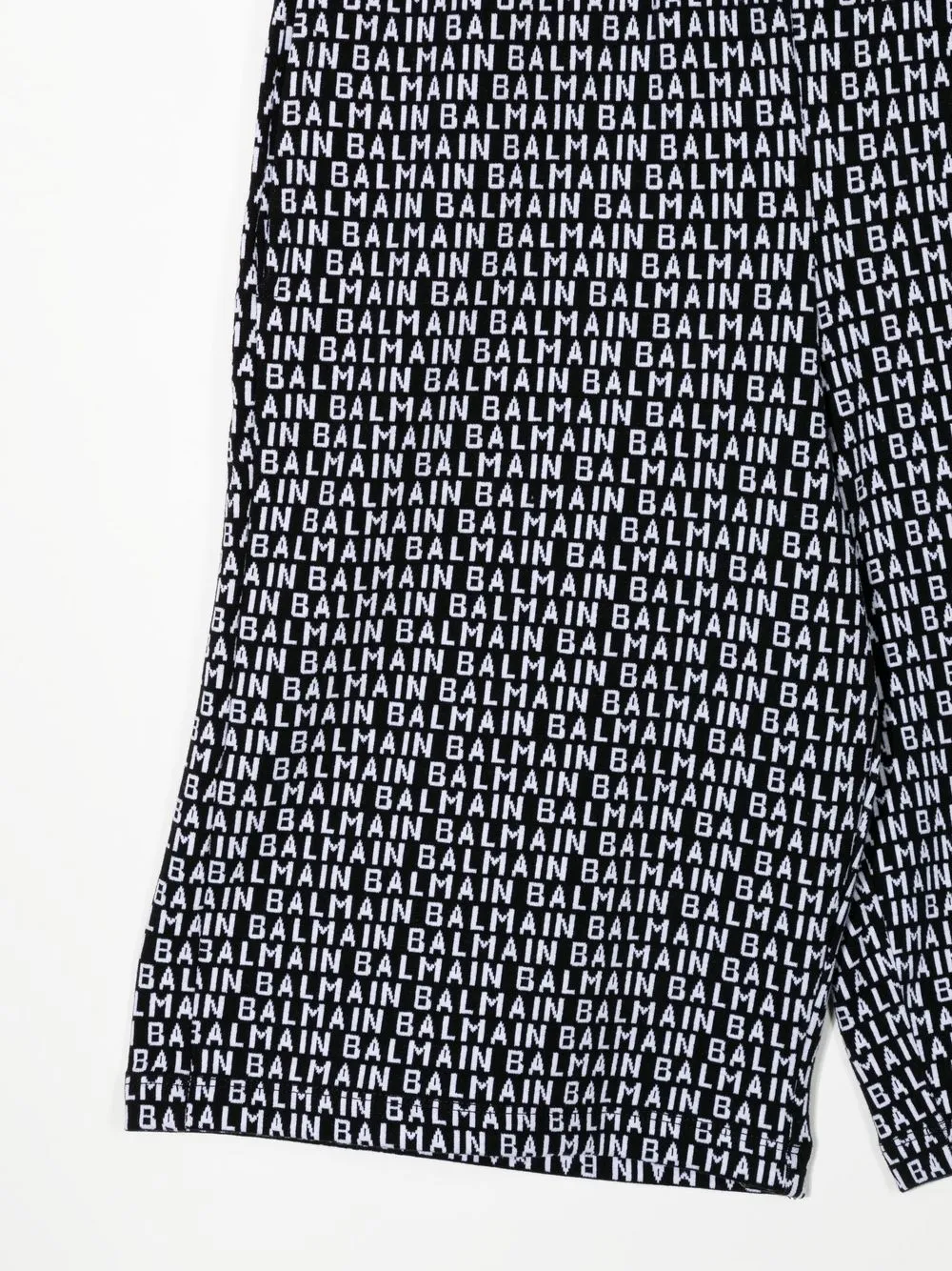  Balmain Kids Intarsien Shorts Mit Logo   Schwarz 