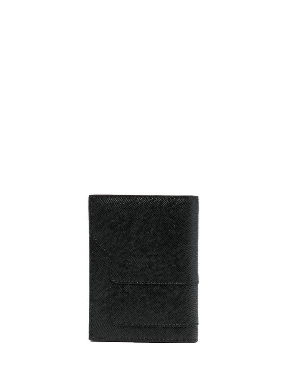 Shop Marni Logo-print Leather Wallet In Black