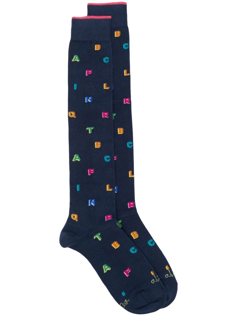 Altea embroidered letters knee-length socks - Blue