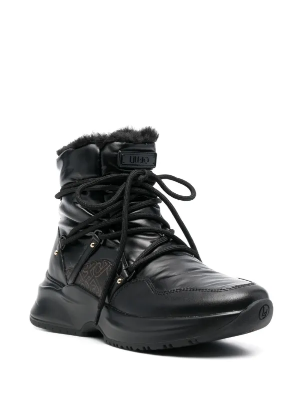 Fur lined lace discount up ankle boots