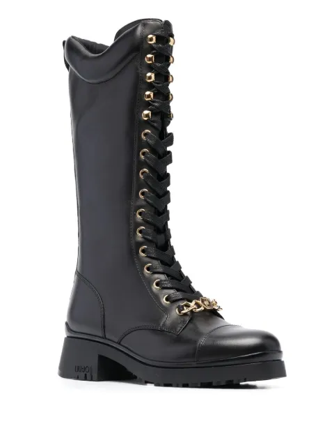 LIU JO Nancy lace-up leather boots SF2163P0102 - 1