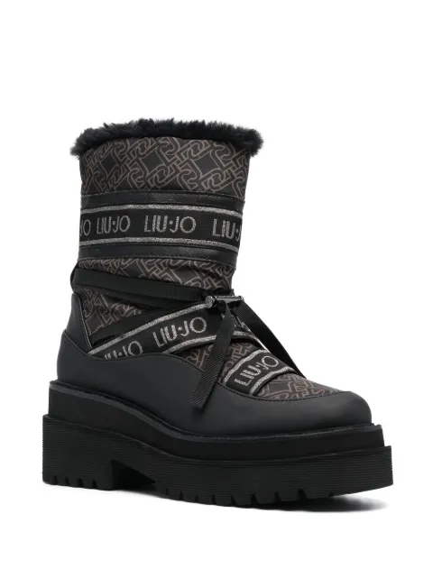 LIU JO monogram-print 70mm ankle boots SF2105TX273S18A0 - 1