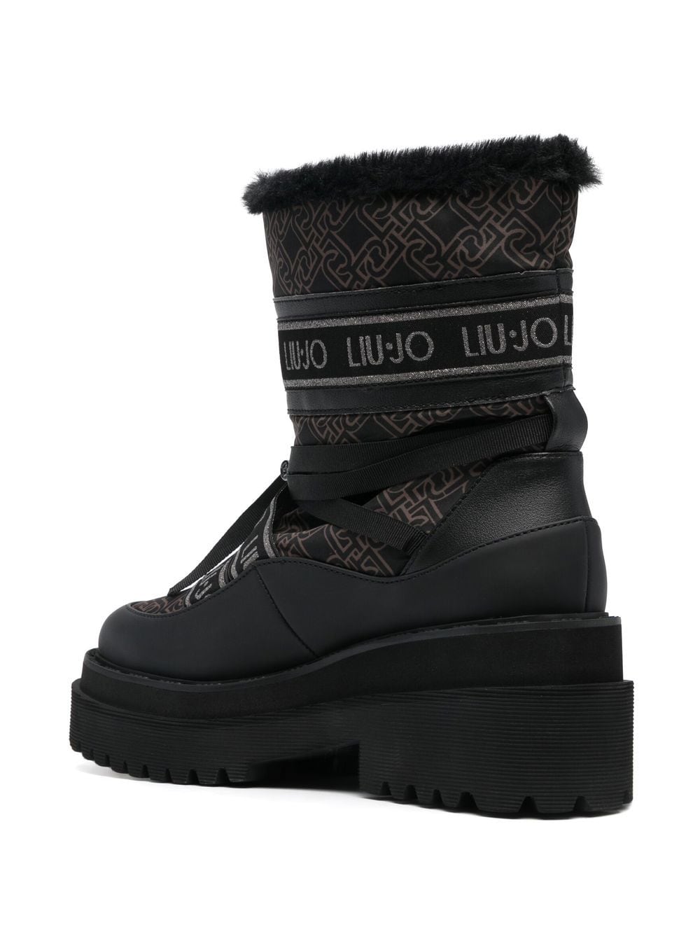 Shop Liu •jo Monogram-print 70mm Ankle Boots In Schwarz