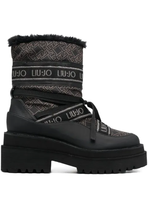 LIU JO monogram-print 70mm ankle boots