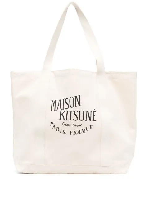 Maison Kitsuné logo-print canvas tote bag