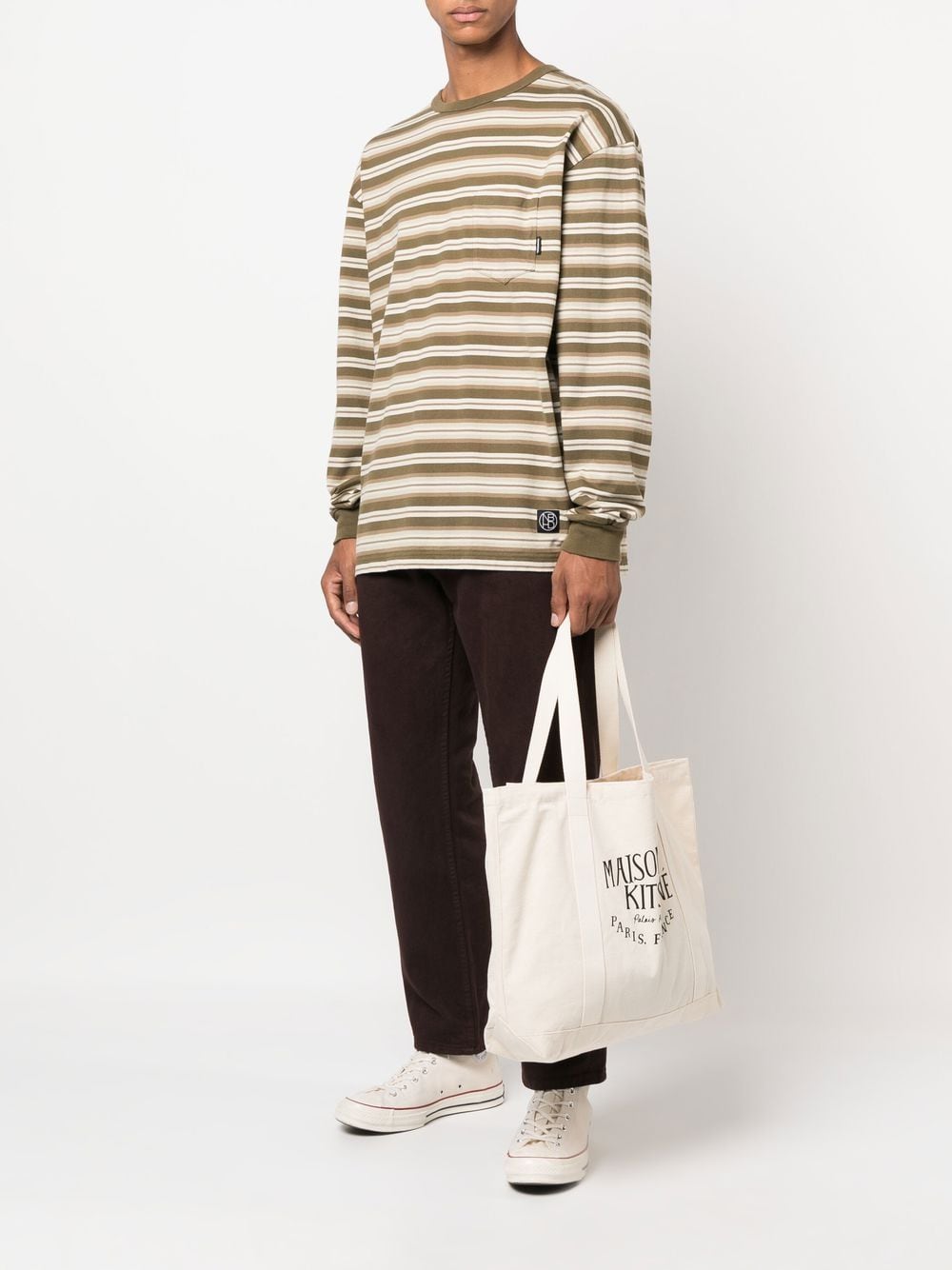 Maison Kitsuné logo-print Canvas Tote Bag - Farfetch