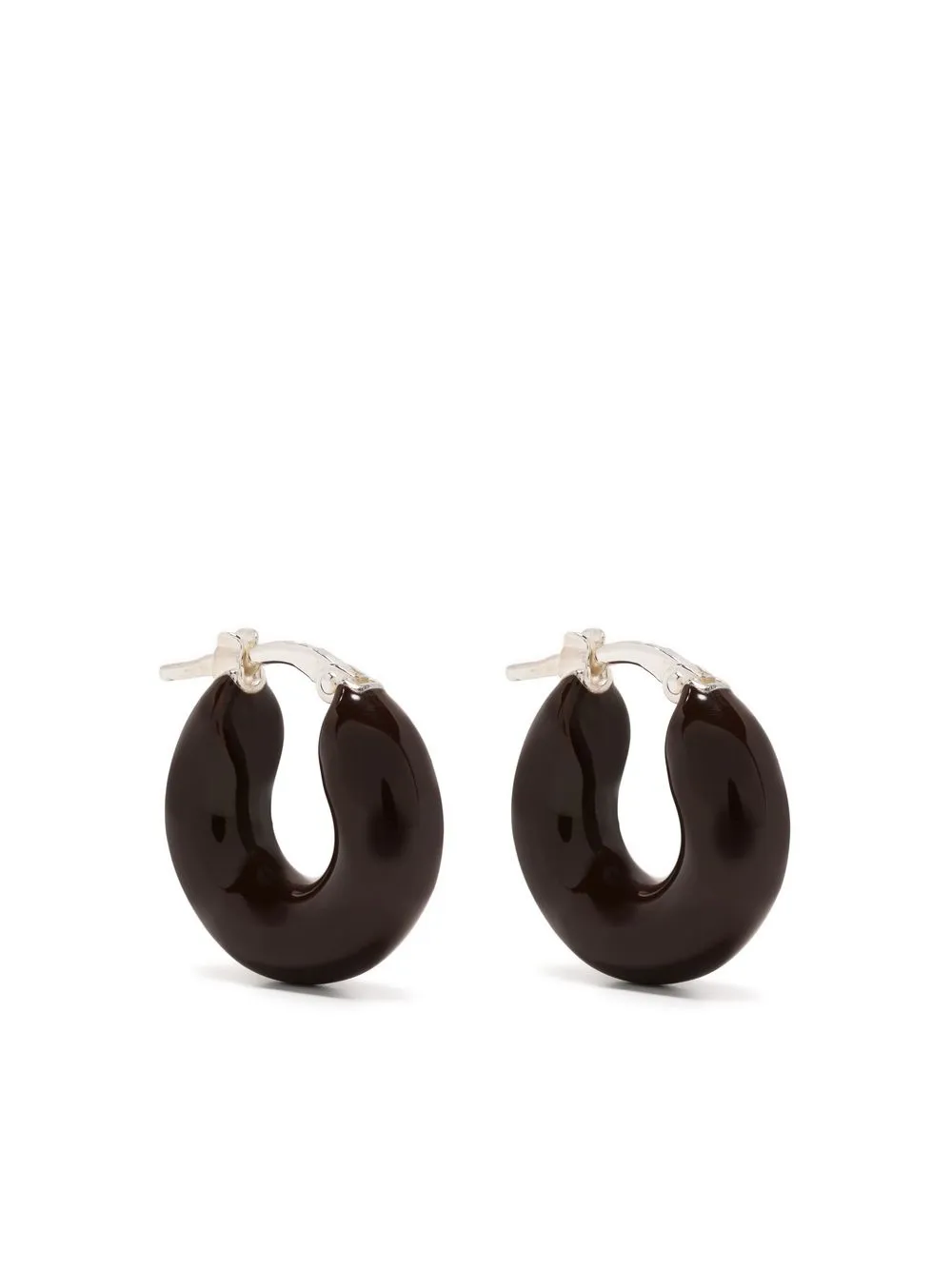 

Jil Sander sculpted hoop earrings - Brown