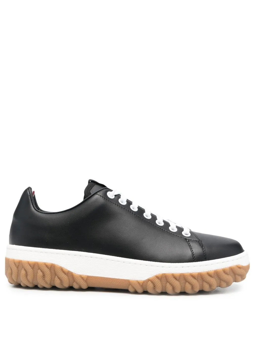 

Thom Browne tenis Court con agujetas - Negro