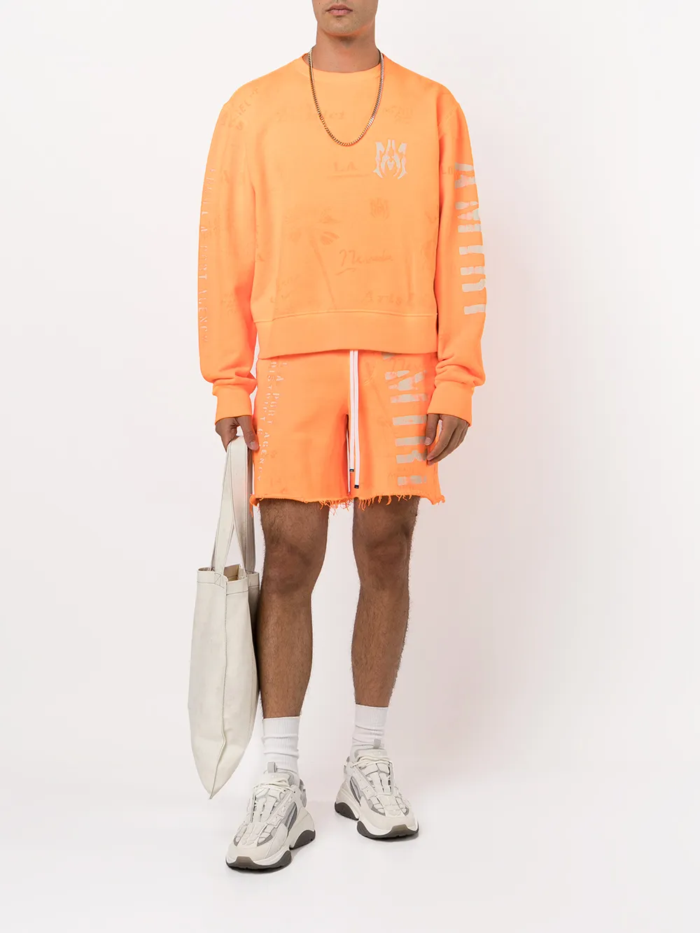  Amiri Joggingshorts Mit Logo Print   Orange 