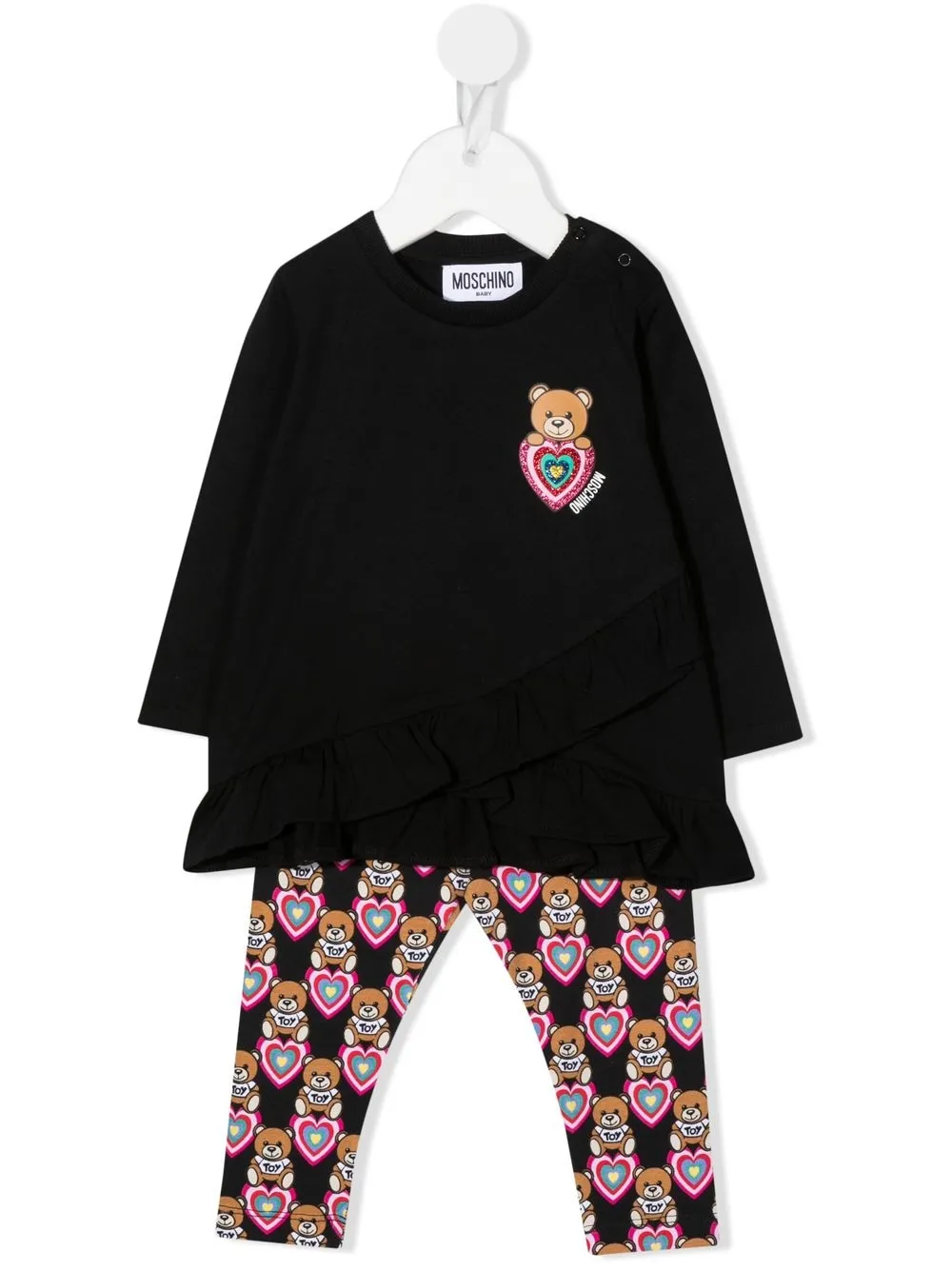 

Moschino Kids traje deportivo con motivo Teddy Bear - Negro