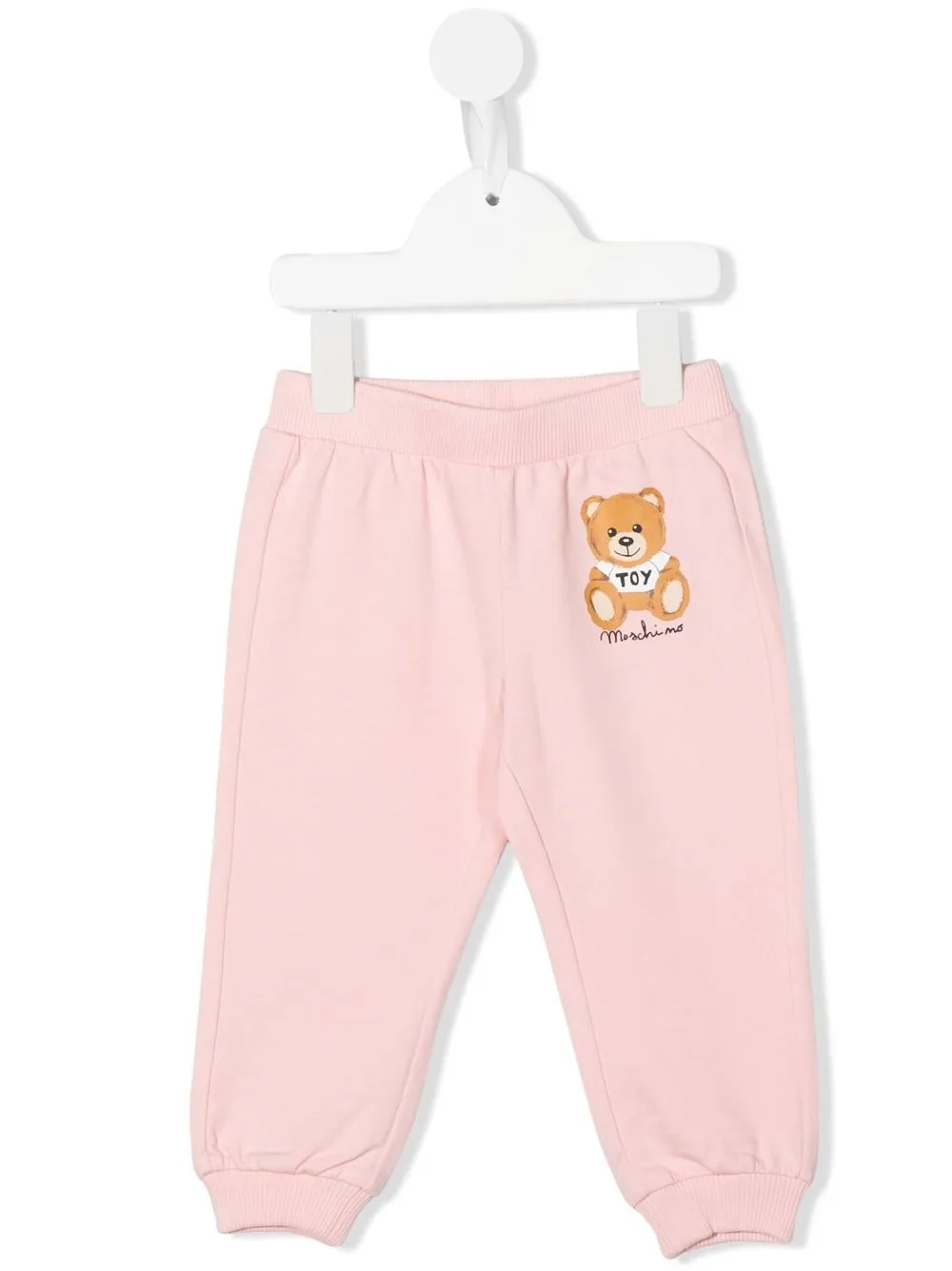 

Moschino Kids logo-print cotton track pants - Pink